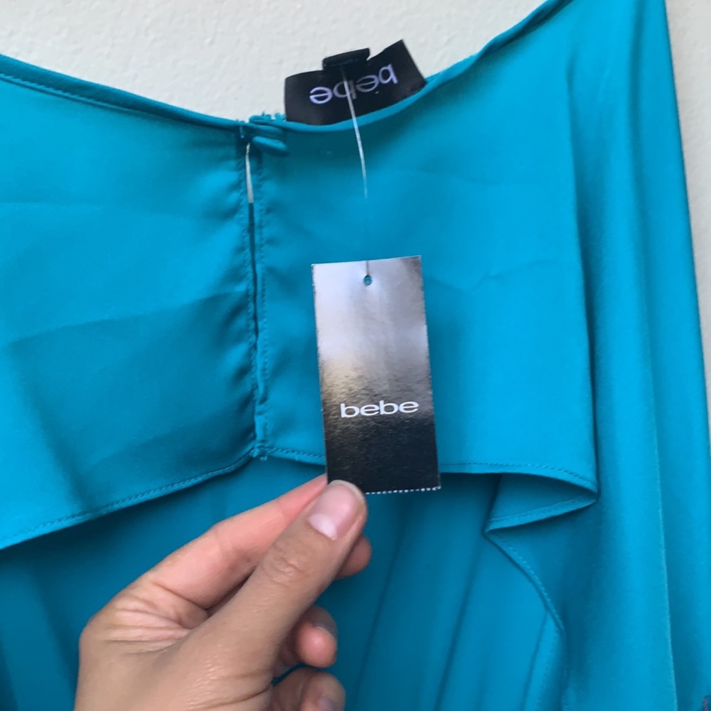 Bebe New Open Back Ruffle Dress Perfect Weekend NWT - Picture 8 of 12